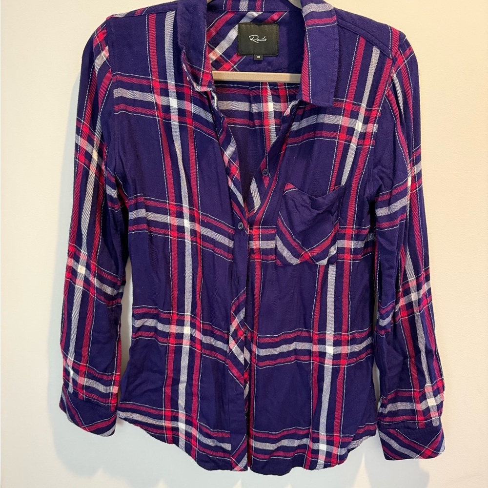 Rails Purple and Red Plaid Button Down Shirt